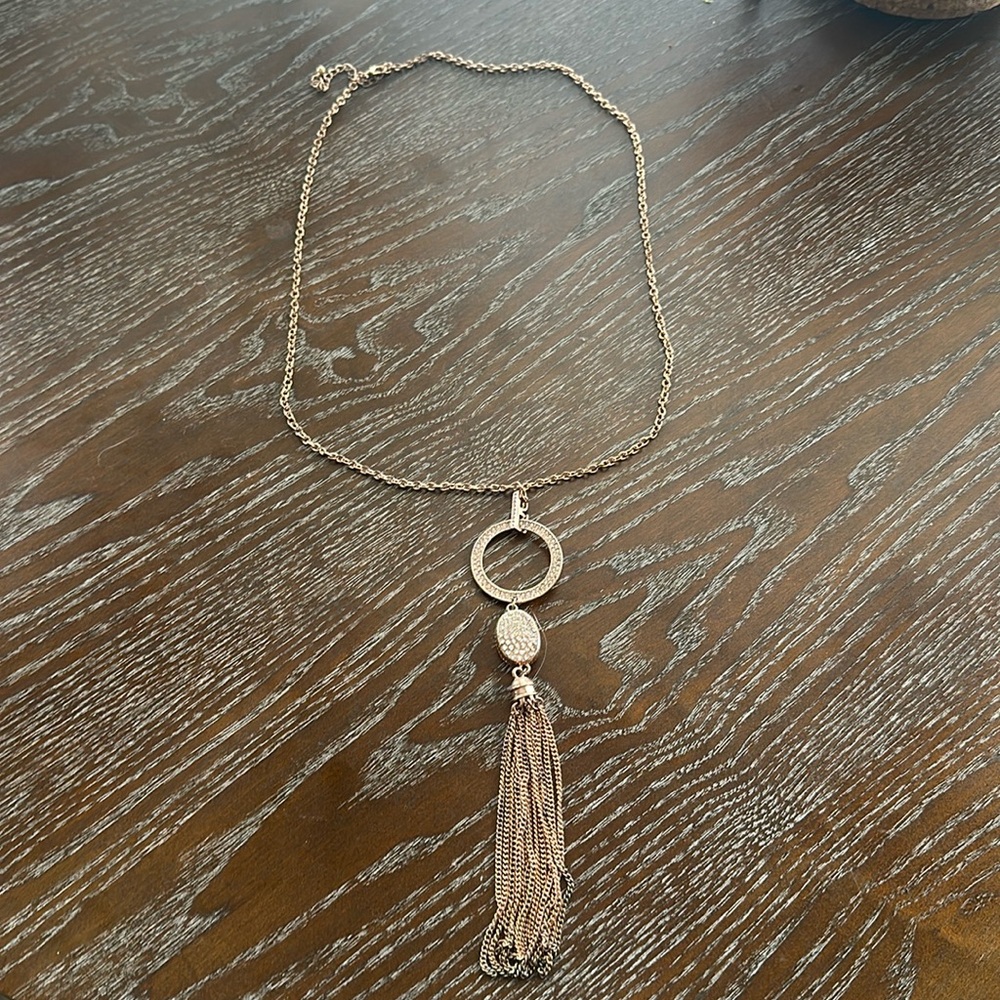Long rose gold necklace